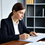 사회복지사 실무 활용 문서 작성법 - **

"A professional social worker in a modest office setting, reviewing an assessment record, fully ...